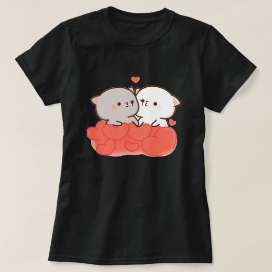 T-shirt Cute Mochi Peach Cat (Design devant)