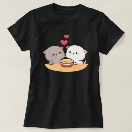 T-shirt Cute Mochi Peach Cat (Design devant)