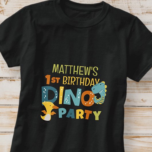 T-shirt Cute Modern Dino Dinosaur fête d'anniversaire pour