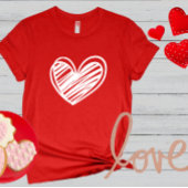 T-shirt Cute Moderne Coeurs Blanc Rouge Femmes Valentines 
