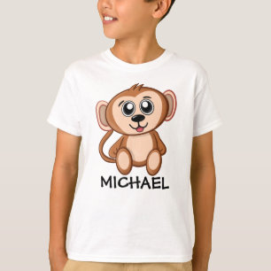 T-shirt Cute Monkey Jungle Cartoon Zoo Safari Nom