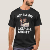 T-shirt Cute Monkey Nap All Day Sleep all Night Pajamas Ni (Devant)
