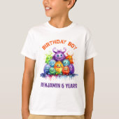 T-shirt Cute Monsters Kids Birthday Party (Devant)