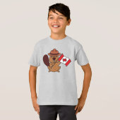 T-shirt Cute Mountie Beaver Canada Kids Graphic Tee (Devant entier)