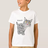 T-shirt Cute moyenne lynx lynx dessin personnalisé (Devant)