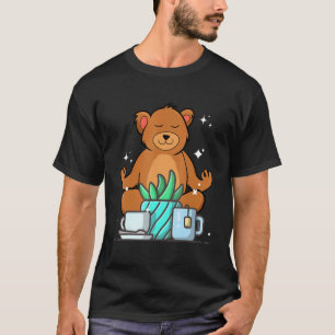 T-shirt Cute Namaste Bear Do Yoga Gardening Café Tea