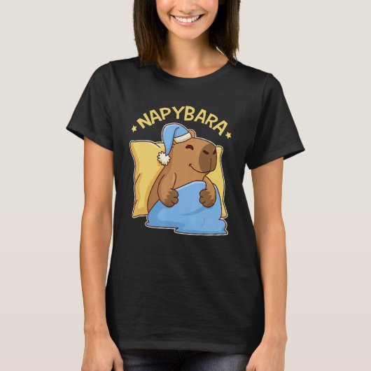 T-shirt Cute Napping Capybara Pajama Nappybara (Devant)