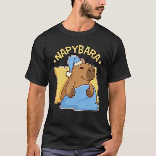 T-shirt Cute Napping Capybara Pyjama  Nappybara (Devant)