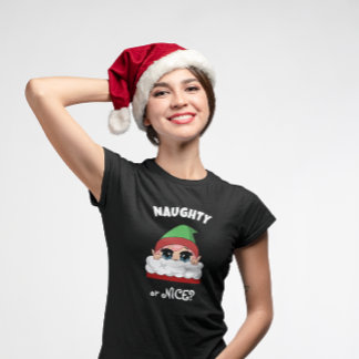 T-shirt Cute “Naughty or Nice?” Anime Christmas Elf