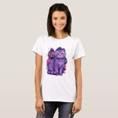 T-shirt Cute Neon Cat Imaginaire Art (Devant entier)
