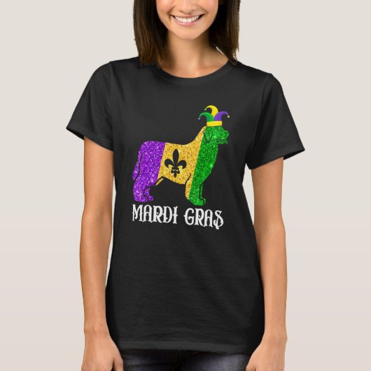 T-shirt Cute Newfoundland Dog Lover Mardi Gras Party Jeste (Devant)
