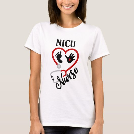 T-shirt Cute NICU Infirmière mot art (Devant)