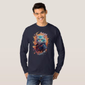 T-shirt Cute Ninja Cat Warrior Design (Devant entier)