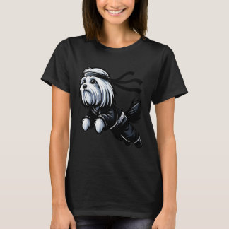 T-shirt Cute Ninja Chien maltais Chien Chien Chiot Martial