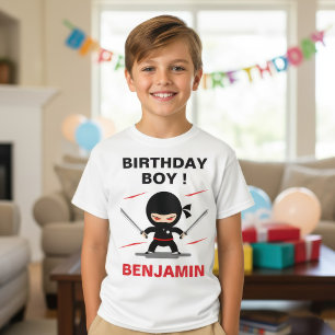 T-shirt Cute Ninja Guerrier fête d'anniversaire