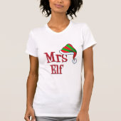 T-shirt CUTE Noël Famille Mme Elf (Devant)