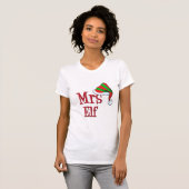 T-shirt CUTE Noël Famille Mme Elf (Devant entier)