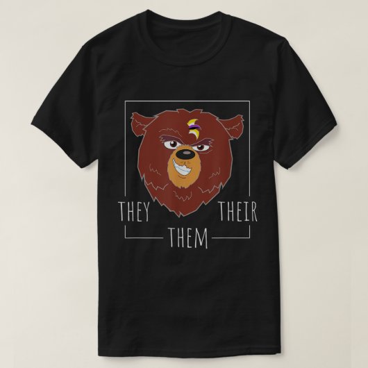 T-shirt Cute Non Binary Bear They Them Their Agender Genre (Design devant)