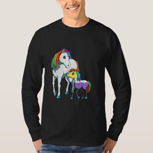T-shirt Cute Nonbinary Et Genderqueer Unicorn Mama (Devant)