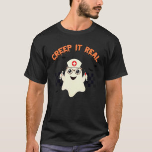 T-shirt Cute Nurse Fantôme Creep It Real  Halloween