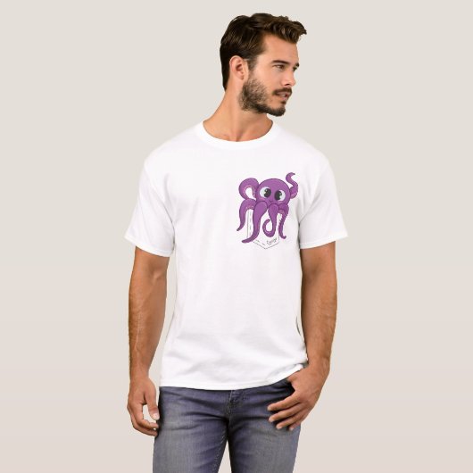 T-shirt Cute Octopus Pocket Light (Devant entier)