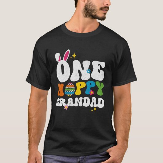 T-shirt Cute One Hoppy Grandad Bunny Easter Day Egg Bunny (Devant)
