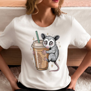 T-shirt Cute Opossum Café - Amusant animal Latte Lover