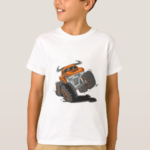 T-shirt Cute Orange Black Monster Truck Kids
