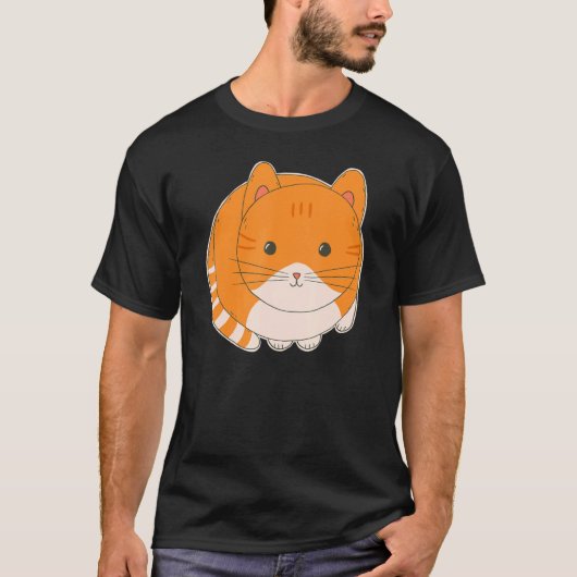 T-shirt Cute Orange Tabby Art Chat (Devant)