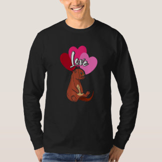T-shirt Cute Otter With Balloons Love Valentine's Day Otte