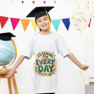 T-Shirt Cute Ours 'Apprendre chaque jour' - Amusante éduca