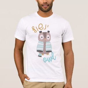 T-shirt Cute Owl avec hébreu pour enfants juifs