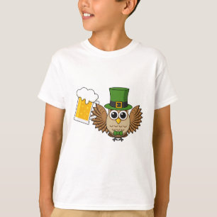 T-shirt Cute Owl Boire de la bière Drôle Saint Patrick's D