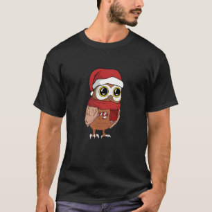 T-shirt Cute Owl Père Noël cadeau de Noël avec bonbons de