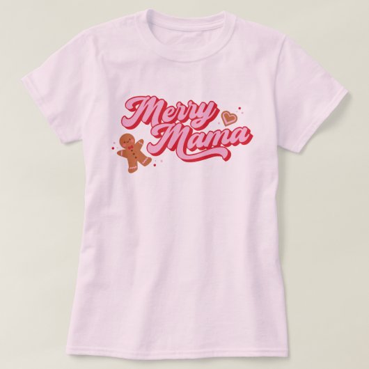 T-shirt Cute pain d'épices biscuit Joyeux Mama (Design devant)