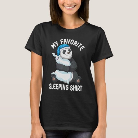 T-shirt Cute Pajama for Women  Nigh Sleeping Panda 2 (Devant)