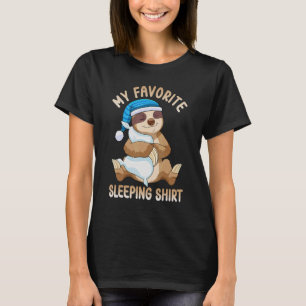 T-shirt Cute Pajama for Women Nigh Sleeping Sloth