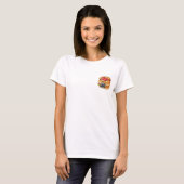 T-shirt Cute Pancake Stack Character in Red Visor Holding (Devant entier)
