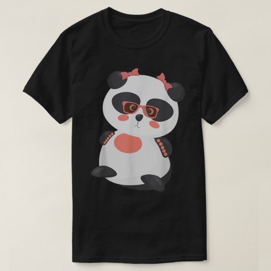 T-shirt Cute Panda Bear In Sunglasses (Design devant)