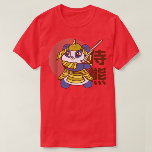 T-shirt Cute panda bear samouraï (2) (Design devant)