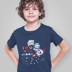 T-shirt Cute Panda Bear Sur Rocket Ship Kids Personnalisé