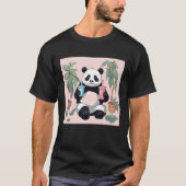 T-shirt Cute Panda boire du thé à bulle, du boba tea (Devant)