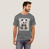 T-shirt Cute Panda boire du thé à bulle, du boba tea (Devant entier)