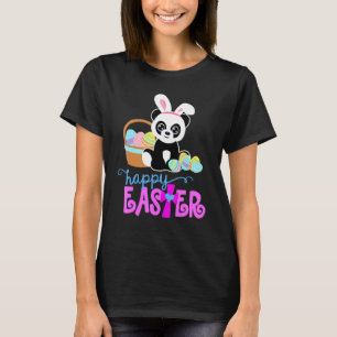 T-shirt Cute Panda Bunny Oeufs Chasse Oeuf Coloré Joyeux O