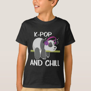 T-shirt Cute Panda Headphones Corée Pop Lover K-Pop Music