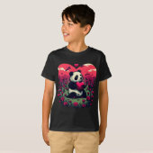 T-shirt Cute Panda Holding Heart - cadeau de la Saint-Vale (Devant entier)