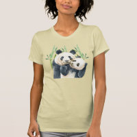 Cute Panda Pair à Bamboo Watercolor