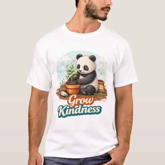 T-shirt Cute Panda Planting Tree – Grow Kindness (Devant)