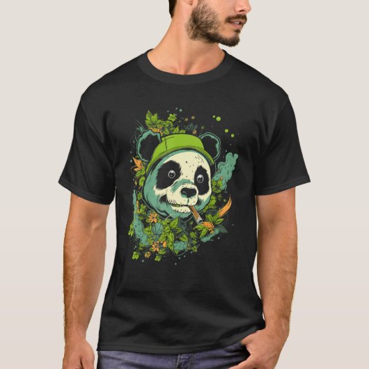 T-shirt Cute Panda Splash Animal Face  Splash Paint Graphi (Devant)