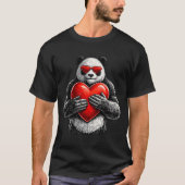 T-shirt Cute Panda With Heart Love Design (Devant)